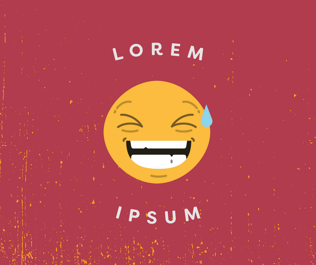 Transparent Smiling Emoji Illustration on Red