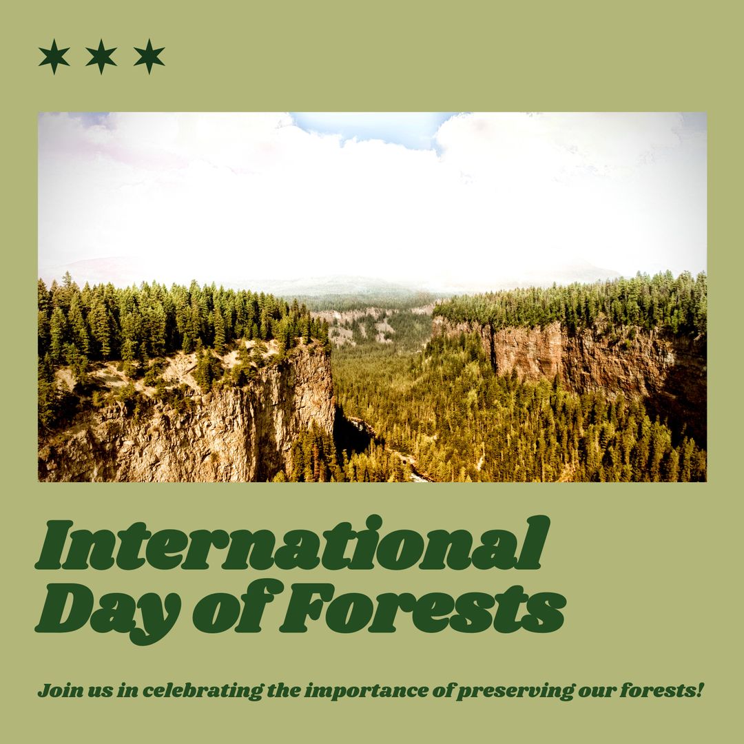 Celebrating International Day of Forests with Scenic Landscape - Download Free Stock Templates Pikwizard.com