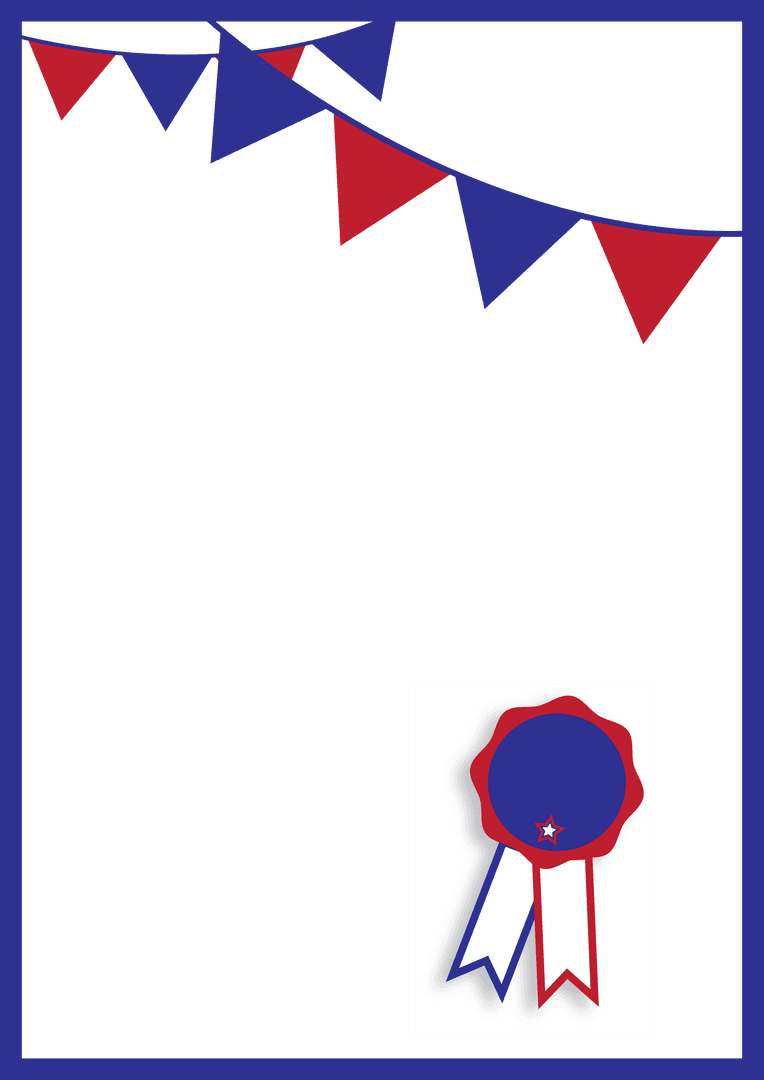 Celebration Bunting and Badge with Transparent Background