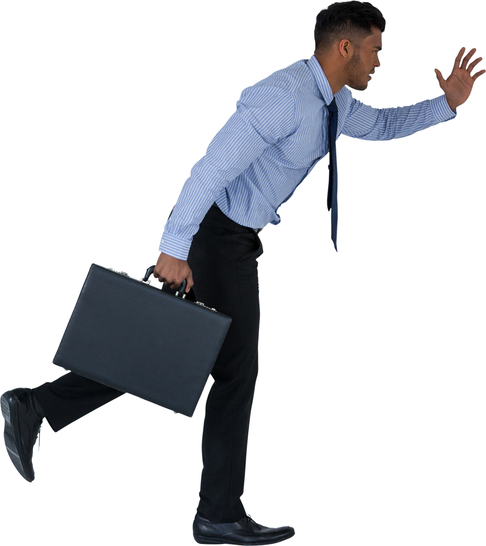 Transparent Businessman Running with Briefcase Isolated on White Background - Download Free Stock Images Pikwizard.com