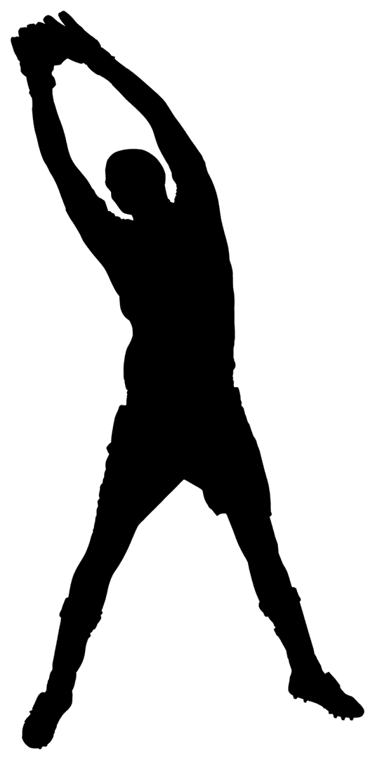 Silhouette of Male Goalkeeper Jumping on Transparent Background