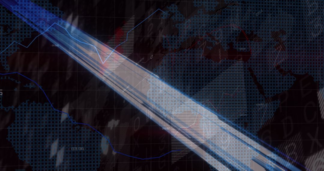 Dynamic Digital Interface with Data Graphs and Light Streaks