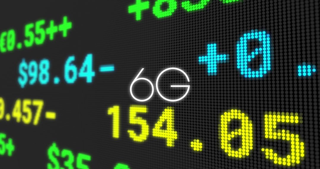 6G Technology Over Stock Market Data Digital Background