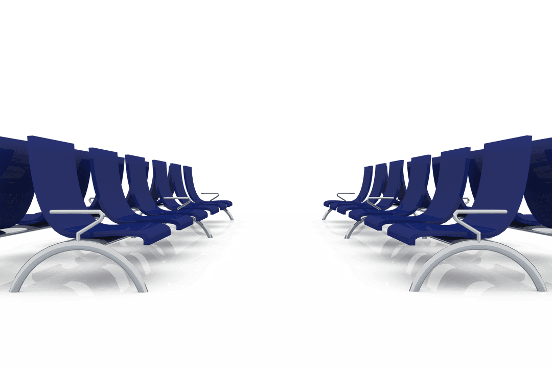 Semi-Empty Waiting Room Seats on Transparent Background