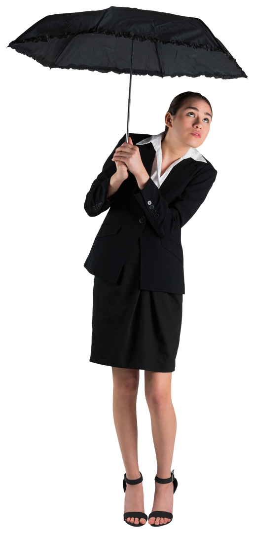 Transparent Young Businesswoman Holding Umbrella Protecting from Weather Challenges - Download Free Stock Images Pikwizard.com