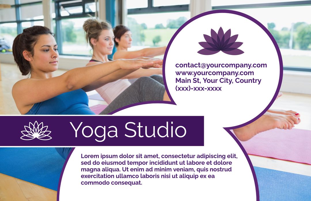 Modern Yoga Studio Ad Template for Fitness and Wellness Promotions - Download Free Stock Templates Pikwizard.com