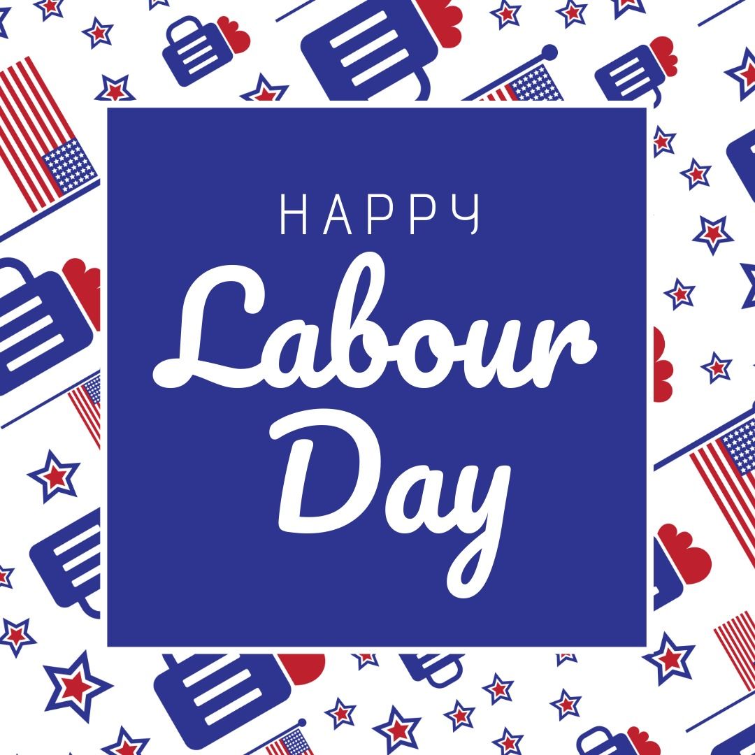 Happy Labour Day Celebration with Patriotic Symbols and Text - Download Free Stock Templates Pikwizard.com