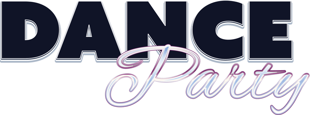 Dance Party Text Design on Transparent Background