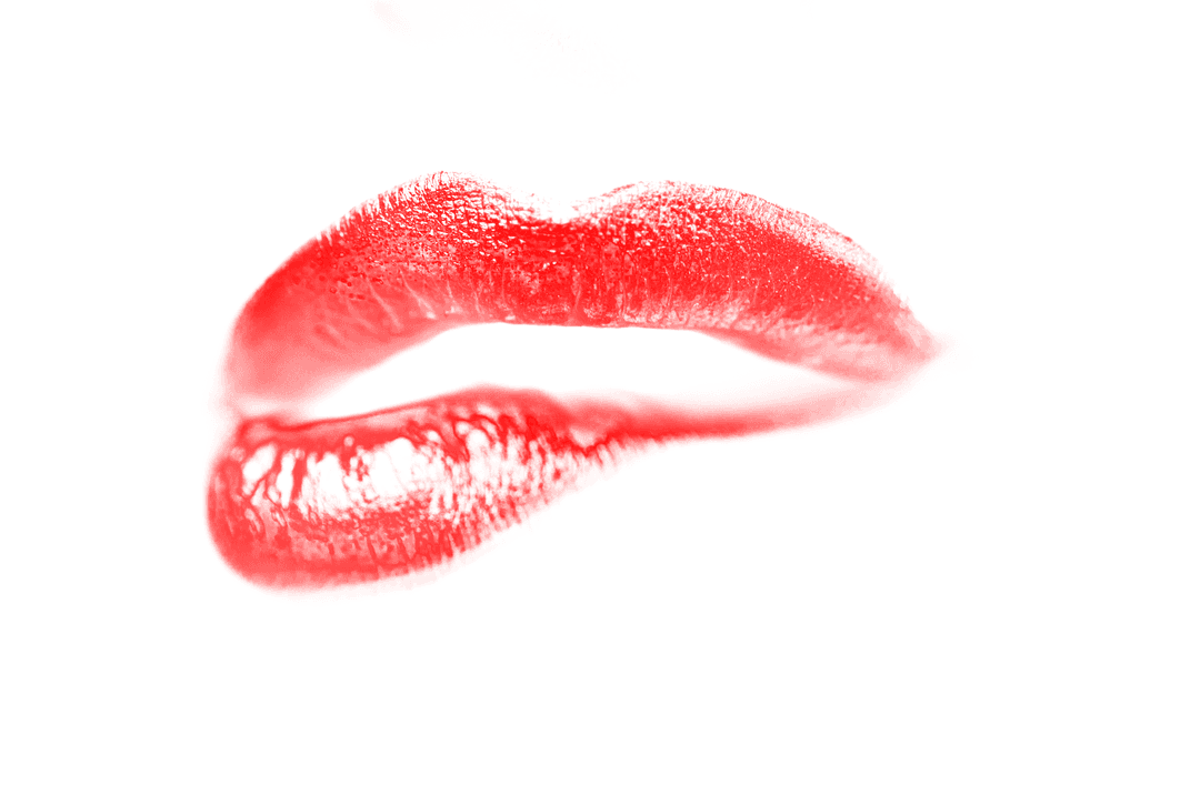 Transparent Silhouette of Vibrant Red Lips Illustrated