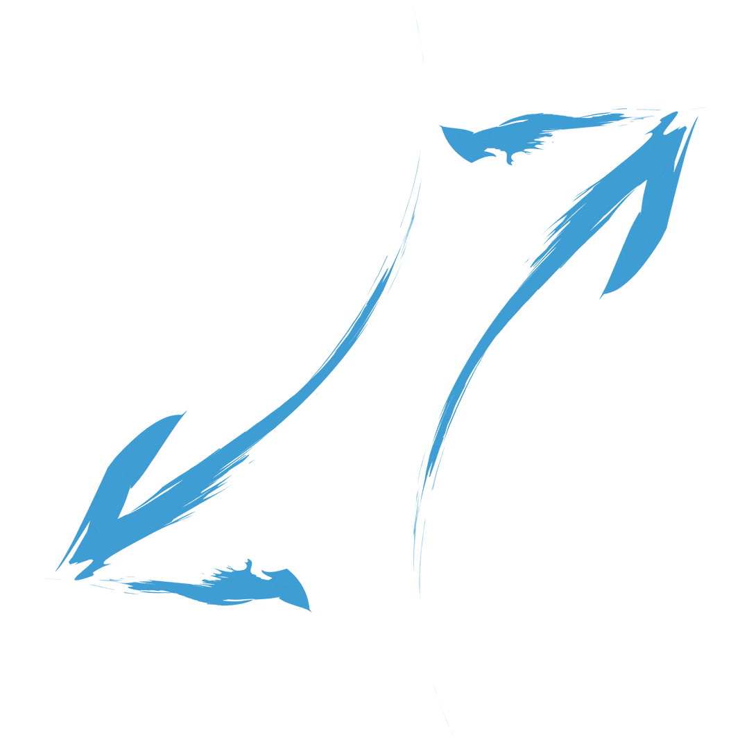 Blue Direction Arrows on Transparent Background