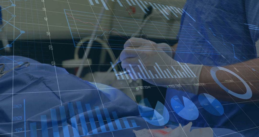 Surgeon Integrating Data Visuals During Surgery