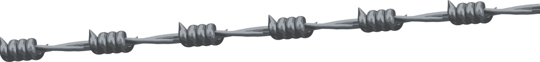 Floating Twisted Steel Barbed Wire on Transparent Background Vector Art