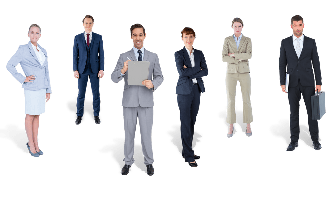 Caucasian Business Professionals on Transparent Background