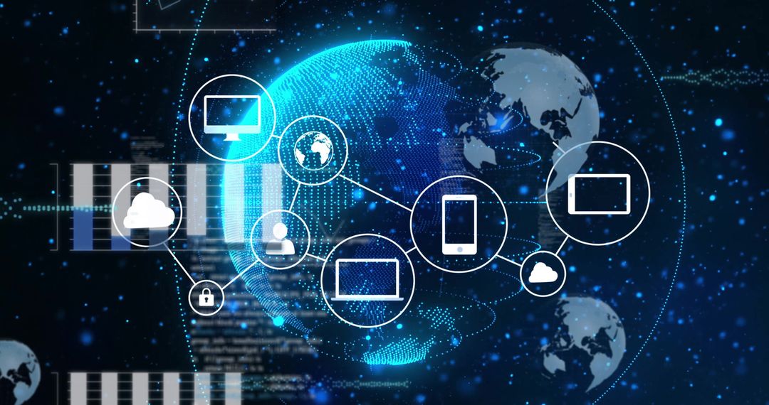 Global Digital Connectivity Cyberspace Concept with Technology Icons