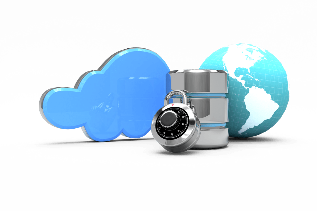 Transparent Cloud Security Concept with Database and Globe - Download Free Stock Images Pikwizard.com