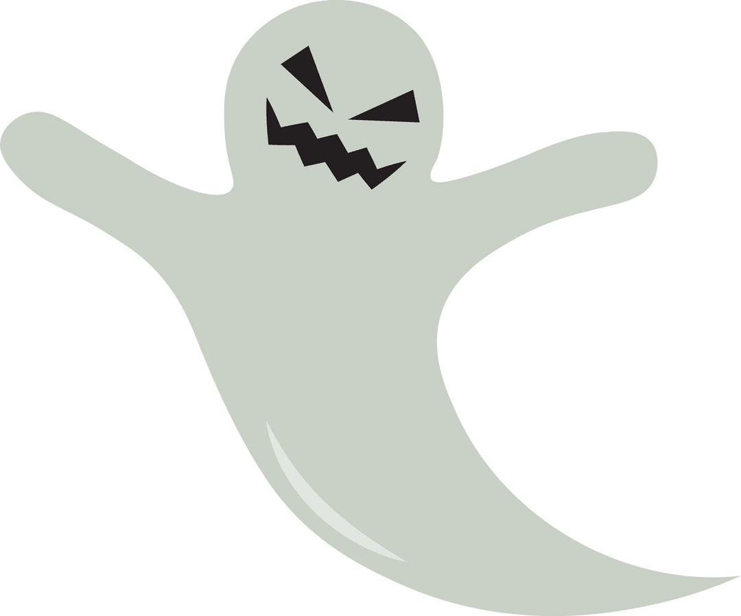 Transparent Ghost Illustration with Mischievous Expression