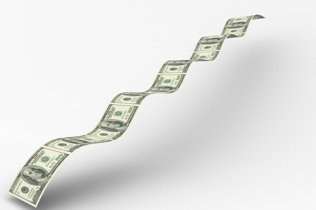 Flowing dollars in wave patterns on transparent background - Download Free Stock Images Pikwizard.com