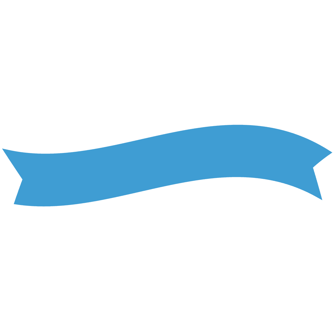 Curly Blue Ribbon Design Transparent Background