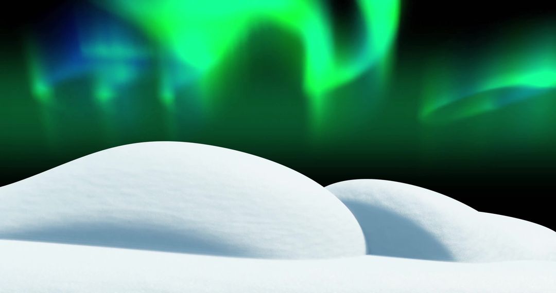 Aurora Borealis Illuminating Snowy Christmas Landscape