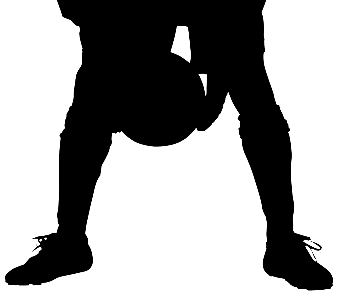 Transparent Silhouette of Man Leaning Holding Ball against Background