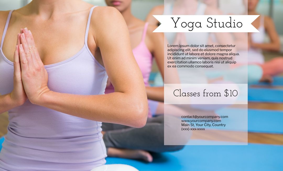 Yoga Studio Advertisement with Meditation Class Price Details - Download Free Stock Templates Pikwizard.com