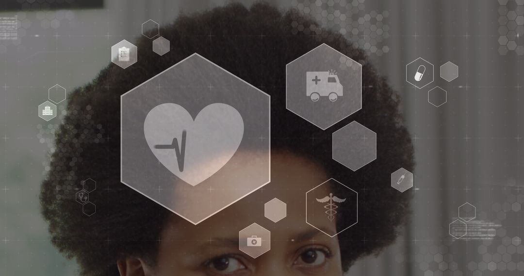 Woman Engaging with Virtual Healthcare Technology Interface