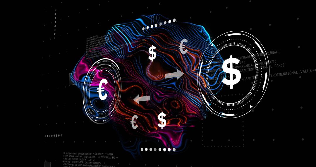 Futuristic Digital Currency Exchange Concept with abstract patterns