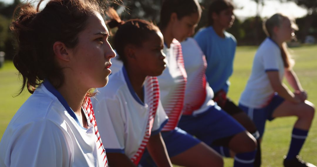 Female Soccer Players Warming Up on Field - Free Images, Stock Photos and Pictures on Pikwizard.com