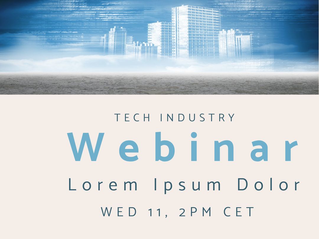 Tech Industry Webinar with Futuristic Cityscape Background