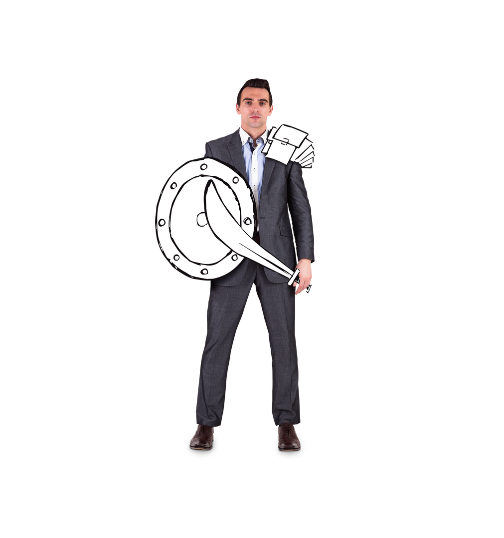 Businessman Holding Sword Transparent Background, Isolated - Download Free Stock Images Pikwizard.com