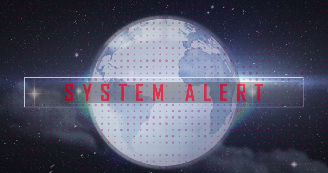 digital system alert with rotating globe in space - Free Images, Stock Photos and Pictures on Pikwizard.com