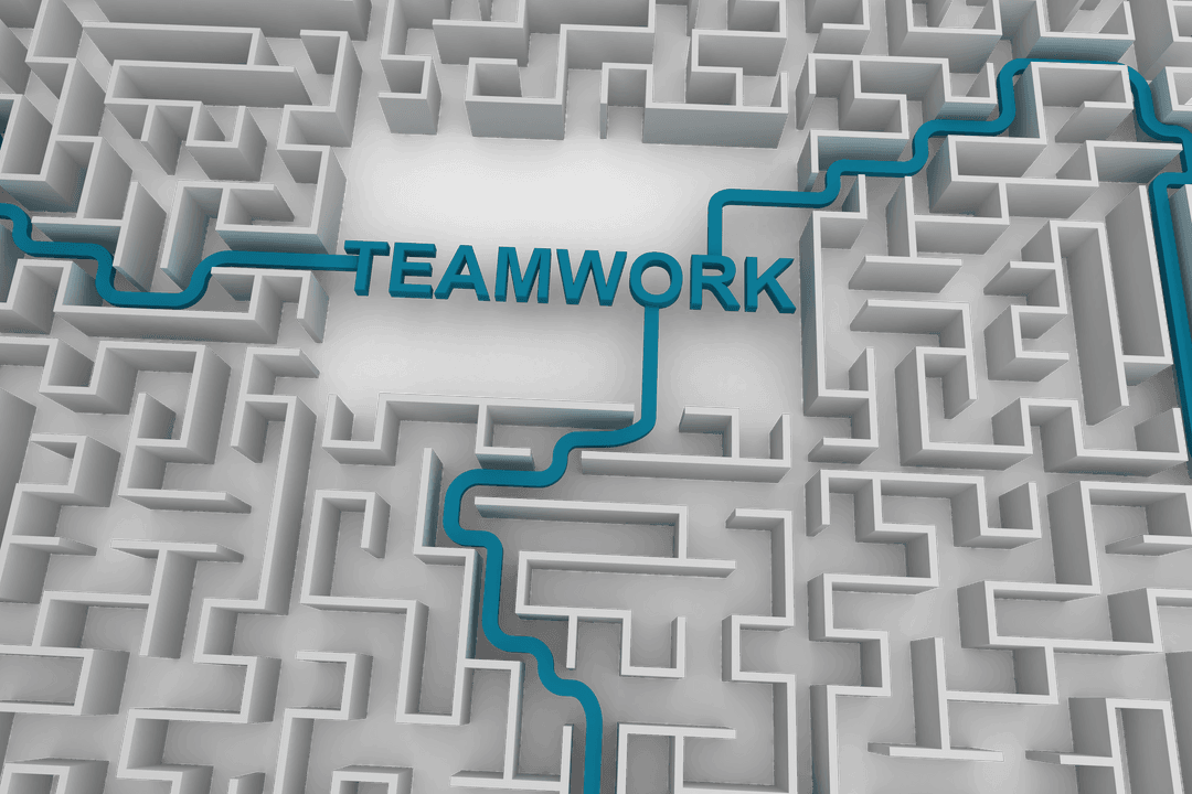 Transparent Maze Pathway Symbolizing Teamwork Success