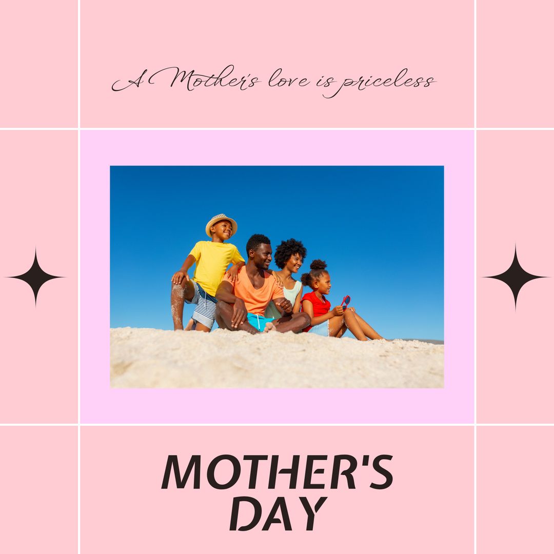 Family Enjoying Beach Mother's Day Celebration