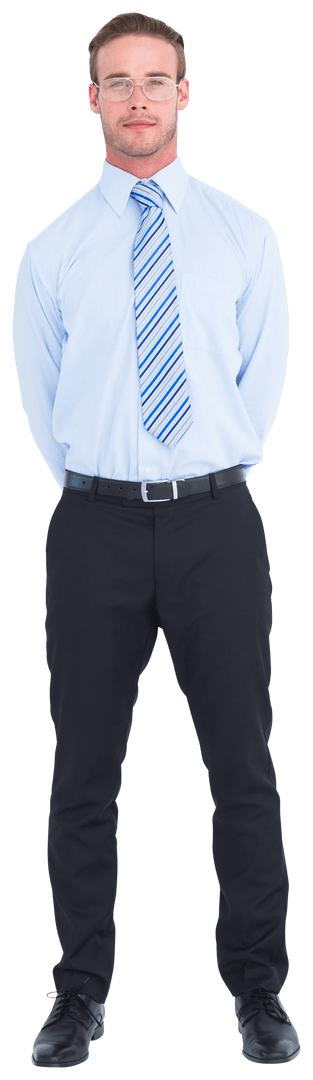 Transparent Businessman Staring in Professional Attire