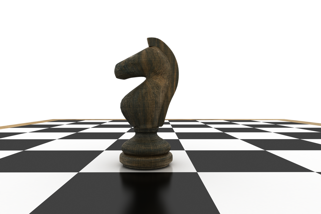 Wooden Black Knight on Chess Board with Transparent Background - Download Free Stock Images Pikwizard.com