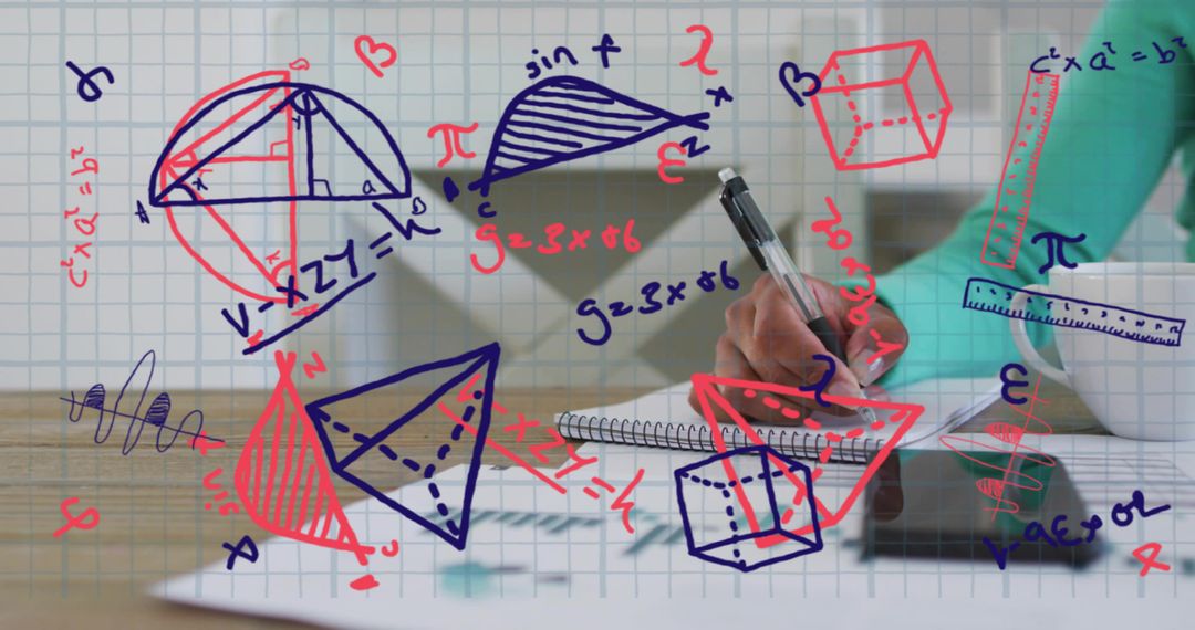 Innovative Woman Visualizing Geometry Spirals for Analytical Magic
