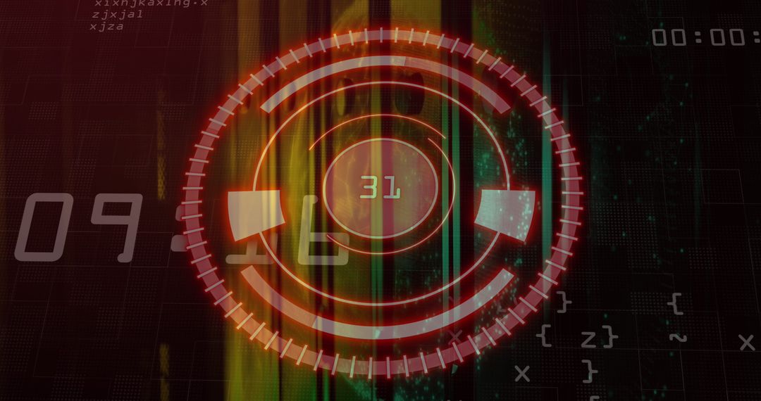 Futuristic Interface with Digital Target System on Streaming Data Background