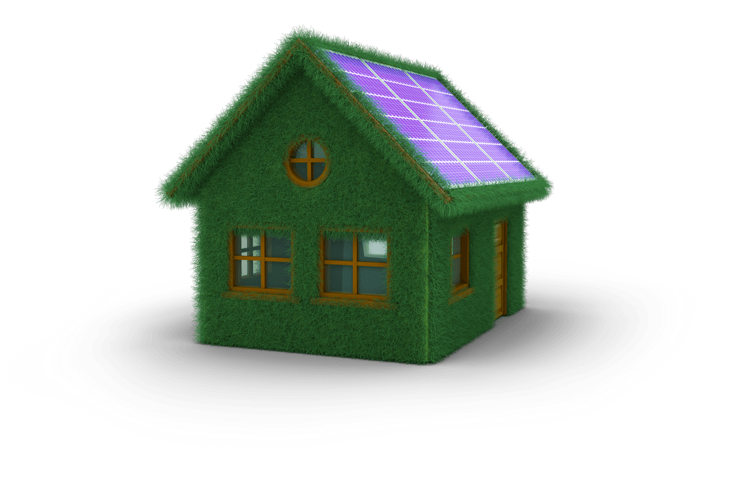 Eco-Friendly Transparent House Model with Solar Panels