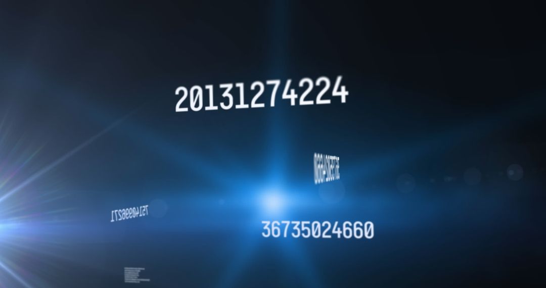 Floating Numbers in Digital Blue Space Abstract Technology Concept