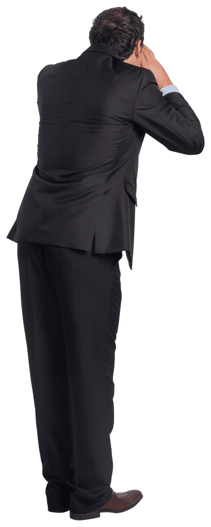 Caucasian Businessman Whispering Gesture Transparent Background