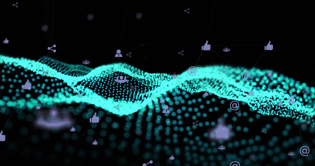Digital Wave with Social Media Interface Elements