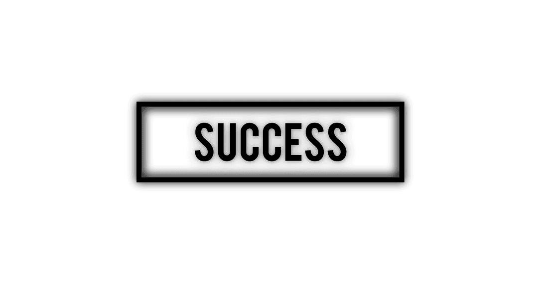 Transparent Success Text Vector on Clean Background