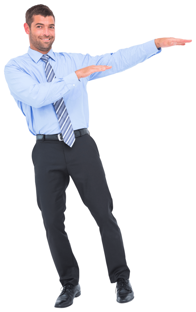 Transparent Businessman Illustrating Growth