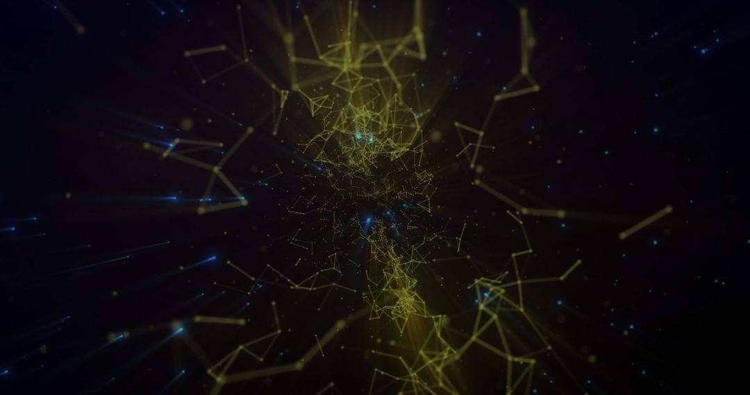 Futuristic Network Connections Over Nebula Effect