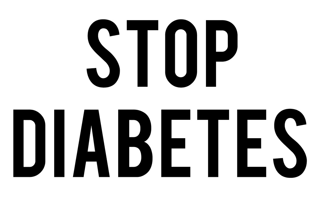 Bold Stop Diabetes Message on Transparent Background