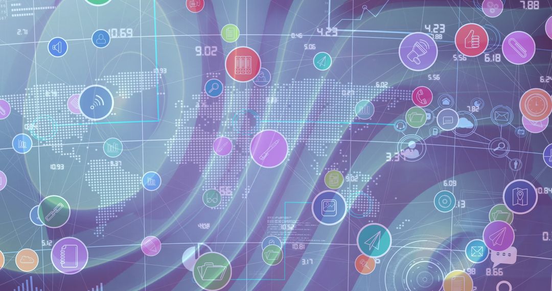 Global Network and Data Visualization with Digital Icons