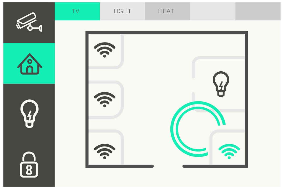 Digital Home Interface with Transparent Background for Smart Home Control