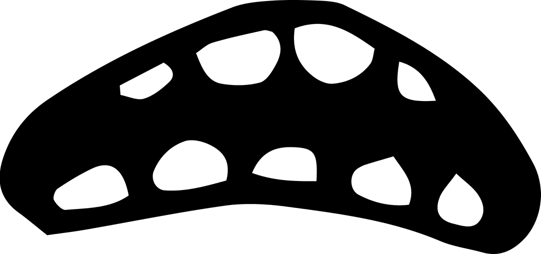 Sad Mouth Illustration with Teeth on Transparent Background