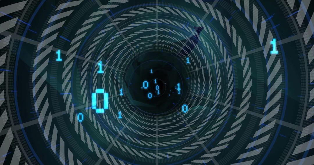 Binary Code Streams Through Digital Data Tunnel - Free Images, Stock Photos and Pictures on Pikwizard.com