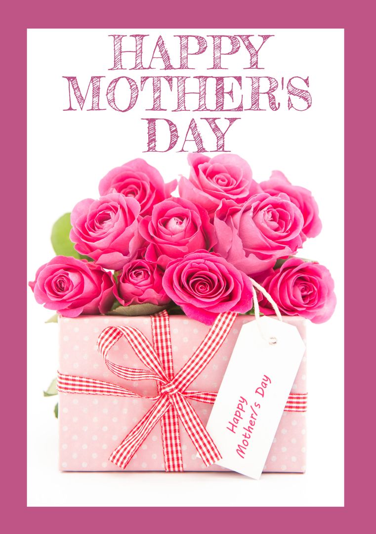 Mother's Day Gift with Pink Roses and Pleasing Presentation